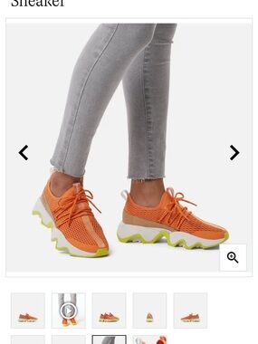 Sorel Orange Kinetic Impact II Lace-Up Sneakers with Lime Accents